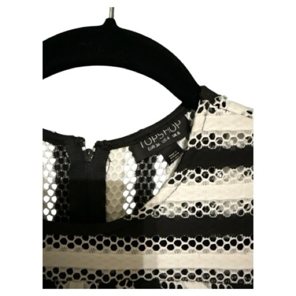 Topshop Airtex Mesh Stripe Midi Dress size 4 - Picture 5 of 6